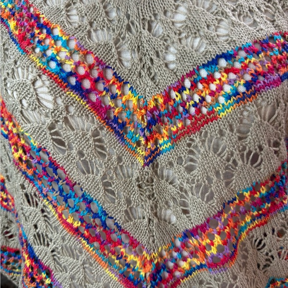 Roommates Beige Multicolor Crochet Sweater - Picture 2 of 5